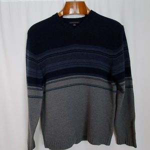 Banana Republic Navy Blue Grey Lambswool Sweater